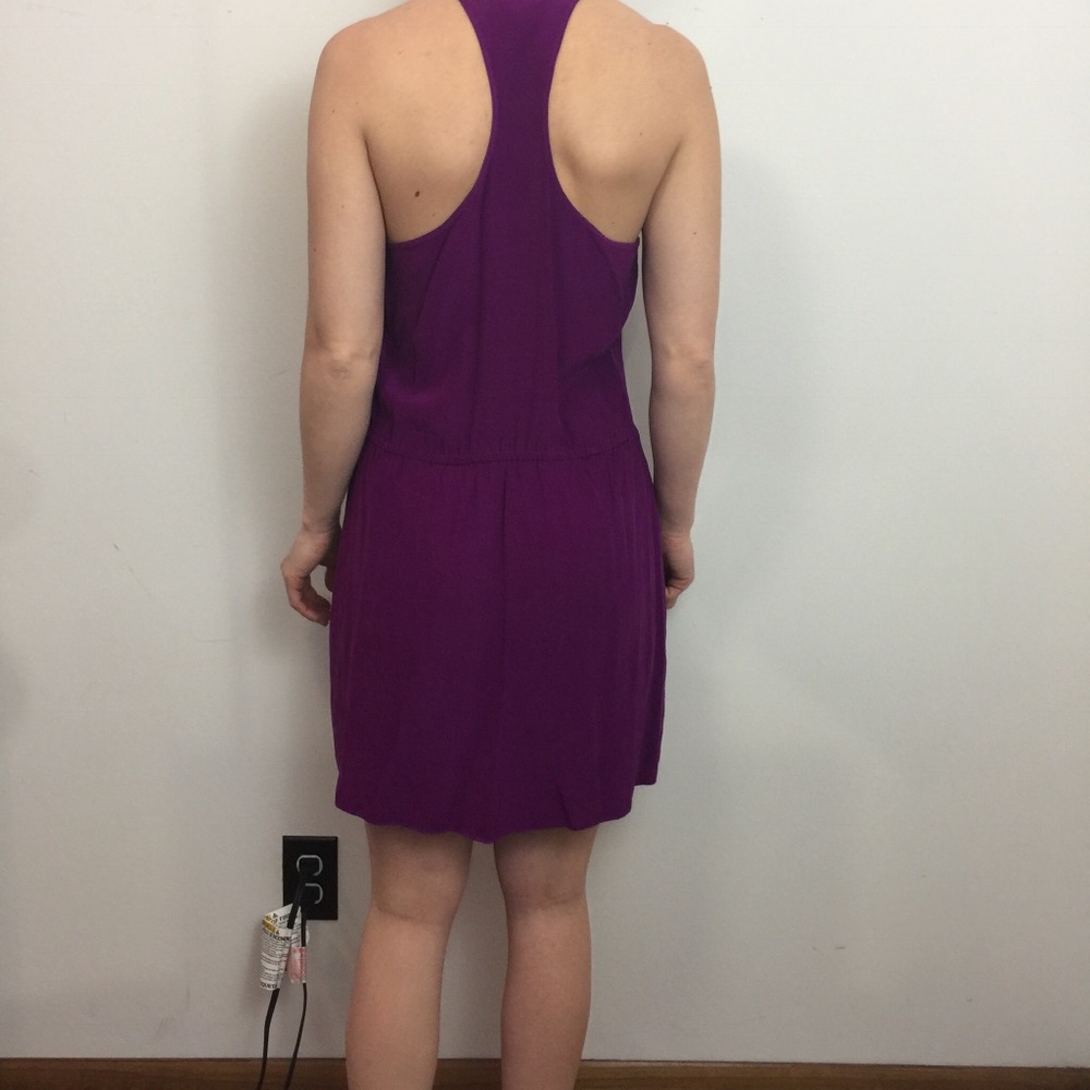 Parker Magenta Purple Silk Sleeveless Dress - Picture 4 of 8